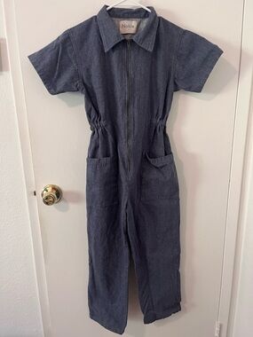 Noble Blue Denim Utility Jumpsuit Boiler Suit Zip Up Small